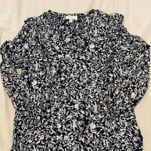 Lucky Brand Navy and White Floral Top